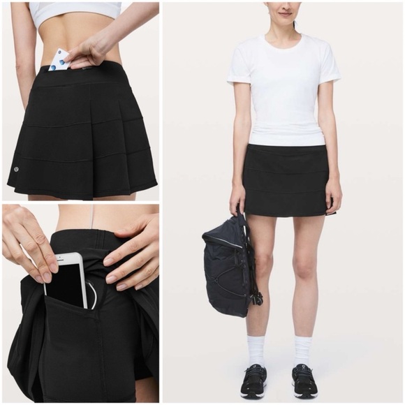 TALL Lululemon Pace Rival Skirt Sz 2 *4-way Stretch 15" In 
Black - Picture 3 of 11